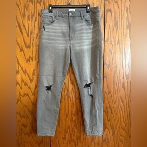 Pistola 33 Gray Distressed Skinny Jeans Stretch Mid Rise